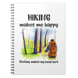 Camper Gift Hiking Makes Me Happy Birthday Notebook