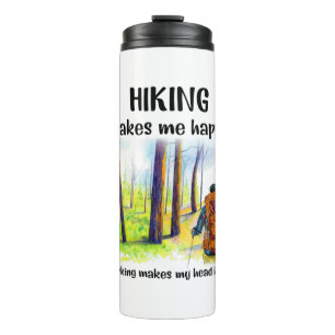 Camper Gift Hiking Makes Me Happy Birthday Thermal Tumbler