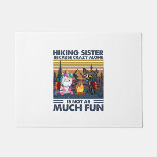 Camper Gift Hiking Sister Because Crazy Alone Doormat