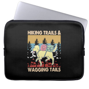 Camper Gift Hiking Trails And Wagging Tails Laptop Sleeve