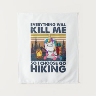 Camper Gift I Choose Go Hiking Birthday Tapestry