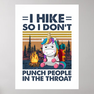 Camper Gift I Hike So I Do Not Birthday Poster