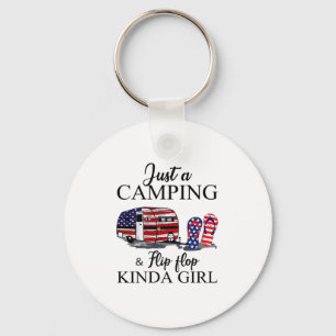 Camper Gift Just A Camping And Kinda Girl Xmas Key Ring