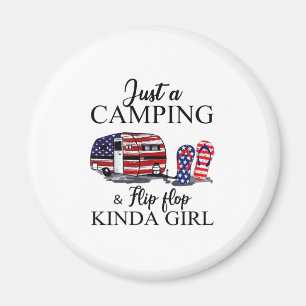 Camper Gift   Just A Camping And Kinda Girl Xmas Magnet