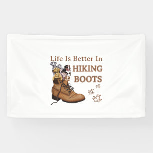 Camper Gift   Life Is Better In Hiking Boots Dog Banner