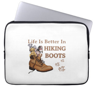 Camper Gift   Life Is Better In Hiking Boots Dog Laptop Sleeve