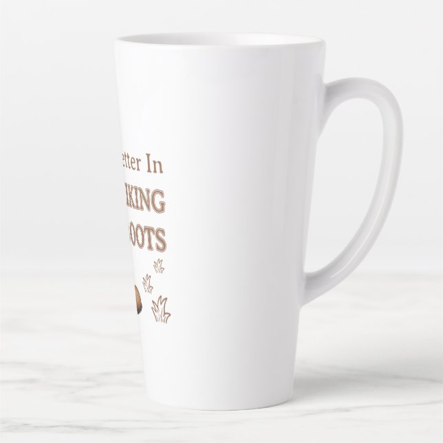 Camper Gift | Life Is Better In Hiking Boots Dog Latte Mug (Right)