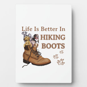 Camper Gift   Life Is Better In Hiking Boots Dog Plaque