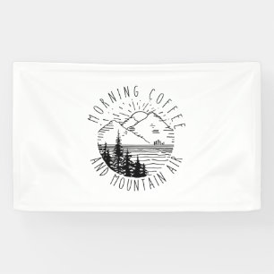Camper Gift   Morning Coffee And Mountain Air Xmas Banner