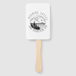 Camper Gift   Morning Coffee And Mountain Air Xmas Hand Fan