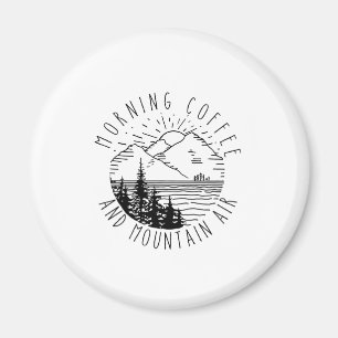 Camper Gift Morning Coffee And Mountain Air Xmas Magnet