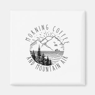 Camper Gift Morning Coffee And Mountain Air Xmas Magnet