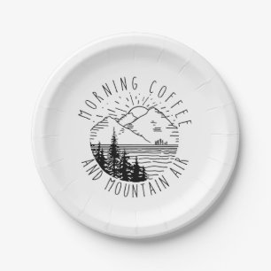 Camper Gift   Morning Coffee And Mountain Air Xmas Paper Plate