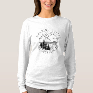 Camper Gift Morning Coffee And Mountain Air Xmas T-Shirt