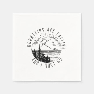 Camper Gift | Mountains Are Calling And I Must Go Napkin