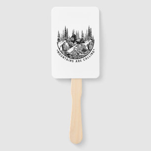 Camper Gift Mountains Are Calling Birthday Hand Fan