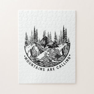 Camper Gift   Mountains Are Calling Birthday Jigsaw Puzzle