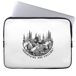 Camper Gift Mountains Are Calling Birthday Laptop Sleeve