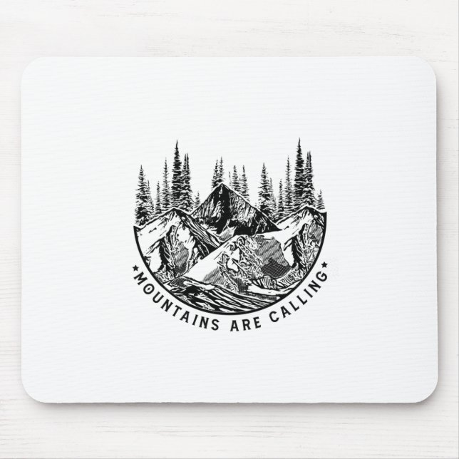 Camper Gift | Mountains Are Calling Birthday Mouse Pad (Front)