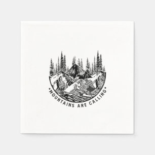 Camper Gift Mountains Are Calling Birthday Napkin