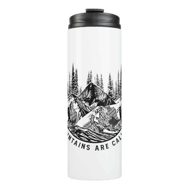 Camper Gift | Mountains Are Calling Birthday Thermal Tumbler (Front)