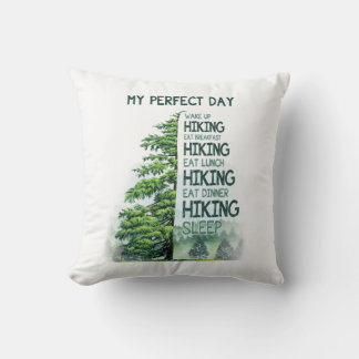 Camper Gift | My Perfect Day Hiking Birthday Cushion