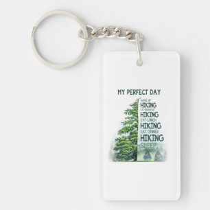 Camper Gift My Perfect Day Hiking Birthday Key Ring