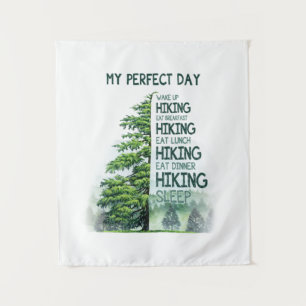 Camper Gift My Perfect Day Hiking Birthday Tapestry
