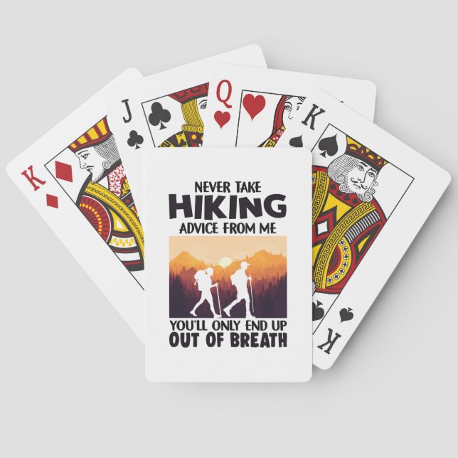 Camper Gift | Never Take Hiking Advice From Me Playing Cards (Back)