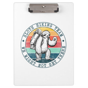 Camper Gift   Sloth Hiking Team Birthday Clipboard