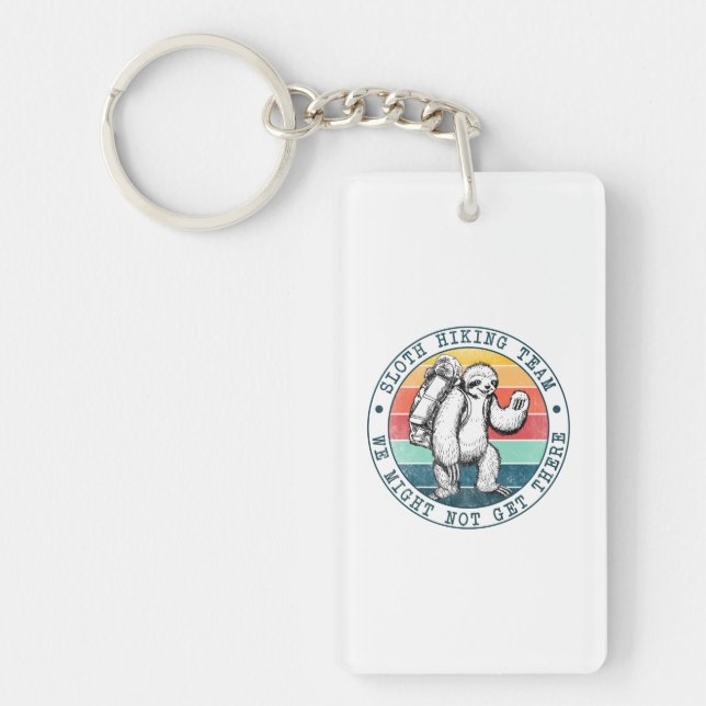 Camper Gift | Sloth Hiking Team Birthday Key Ring (Front)