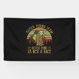 Camper Gift Sloth Hiking Team Good Thing Xmas Banner