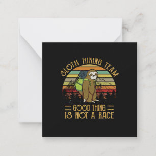Camper Gift Sloth Hiking Team Good Thing Xmas Card