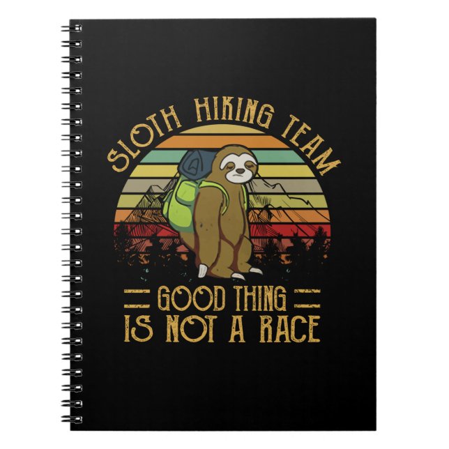 Camper Gift | Sloth Hiking Team Good Thing Xmas Notebook (Front)
