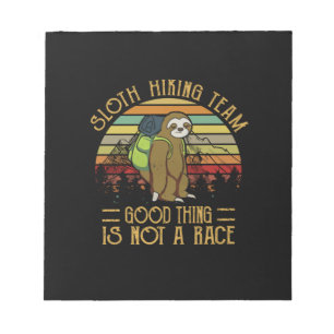 Camper Gift Sloth Hiking Team Good Thing Xmas Notepad