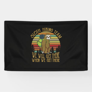 Camper Gift   Vintage Sloth Hiking Team Birthday Banner