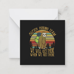 Camper Gift Vintage Sloth Hiking Team Birthday Card