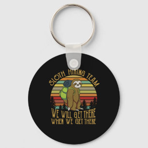 Camper Gift   Vintage Sloth Hiking Team Birthday Key Ring