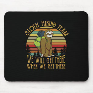 Camper Gift   Vintage Sloth Hiking Team Birthday Mouse Pad
