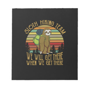 Camper Gift   Vintage Sloth Hiking Team Birthday Notepad