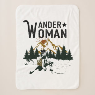 Camper Gift Wander Woman Birthday Sherpa Blanket
