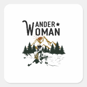 Camper Gift Wander Woman Birthday Square Sticker