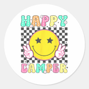 Camper Happy Summer Camp Camping For Men Women Kid Classic Round Sticker