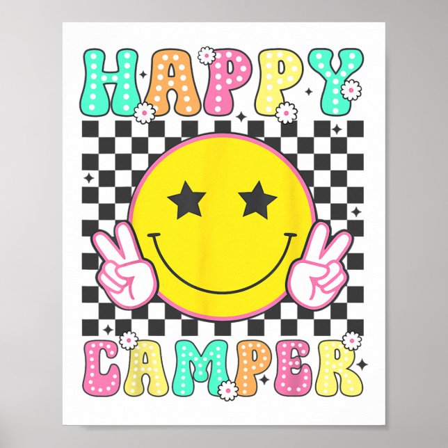 Camper Happy Summer Camp Camping For Men Women Kid Poster (Front)