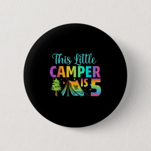 Camper Kids Birthday 5 Years Old Camping 5th B-day 6 Cm Round Badge
