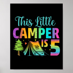 Camper Kids Birthday 5 Years Old Camping 5th B-day Poster