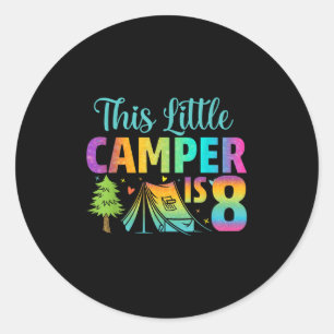 Camper Kids Birthday 8 Years Old Camping 8th B-day Classic Round Sticker