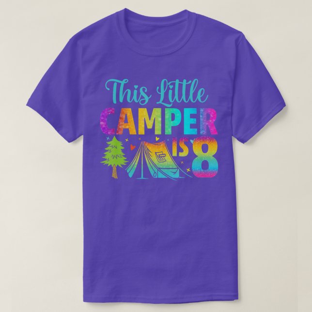 Camper Kids Birthday 8 Years Old Camping 8th Bday  T-Shirt (Design Front)