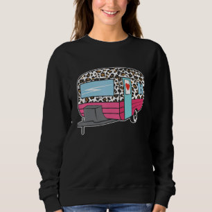 Camper Leopard Cheetah Queen RV Camping Funny 5th  Sweatshirt