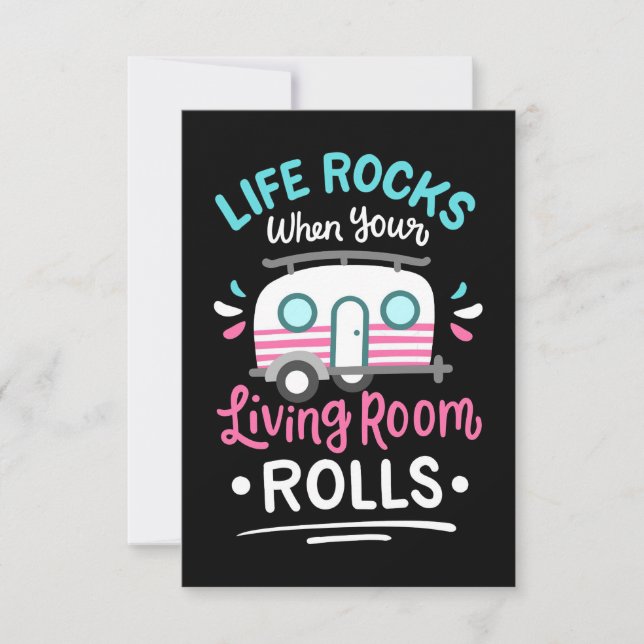 Camper Life Rocks When Your Living Room Rolls Thank You Card (Front)